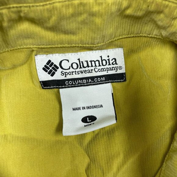 Columbia Mens Yellow Short Sleeve Button-Up Shirt L Modal Blend 6354 - Picture 2 of 7
